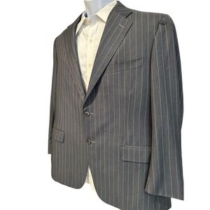 Canali 1934 Exclusive Men's Blazer Super 150s Wool Gray Pinstripe • Italy • 48R